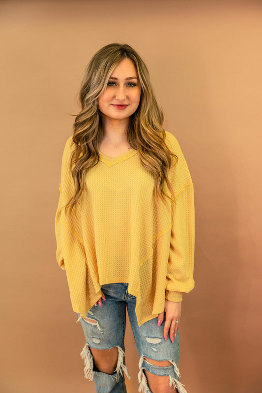 Sunny Waffle Knit Top