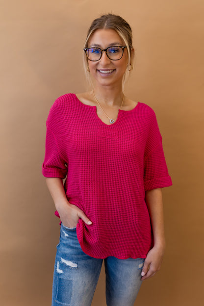 Tanya Waffle Knit Top