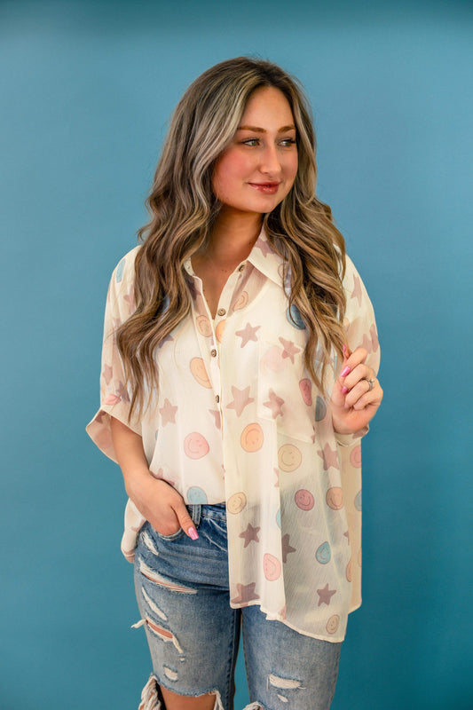 Sheena Sheer Button Down